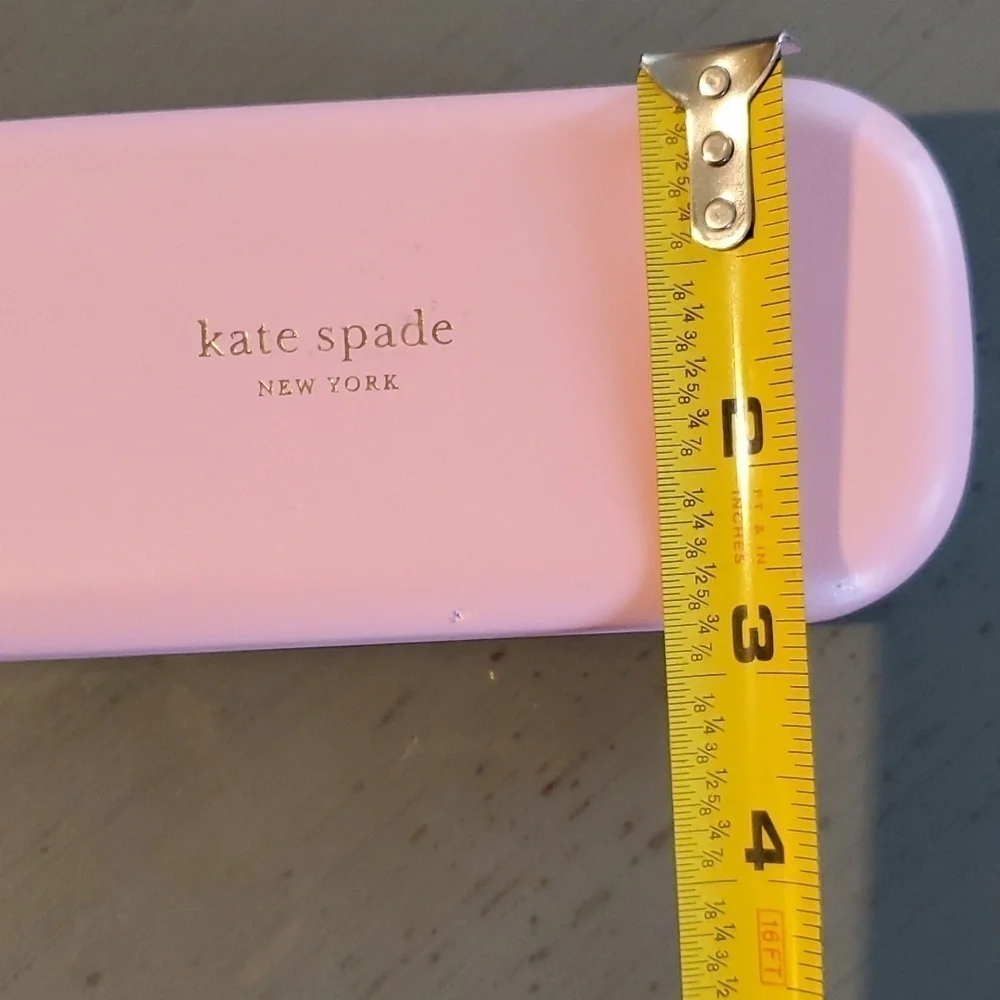 Kate Spade Eyeglass/Sunglasses Case Green & Pink HARD side Lined